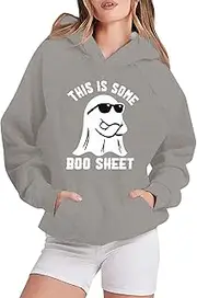 [Generic] Letter Pattern Printed Oversized Half Zip Pullover Vibe Hooded Sweatshirt Long Sleeve Ladies Pullover Hoodies with Front Pockets