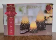 Fitz & Floyd Flameless Candle Set Christmas Trees LED Flicker Wax 3 Pc Set NEW