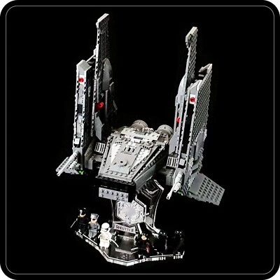 Display stand 3D for Lego 75256-75104 Kylo Ren's Shuttle + Minifigs plate(S1063)
