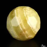 2.0" Faceted Orange Fluorite Hand Carved Crystal Ball/Sphere, Crystal Healing