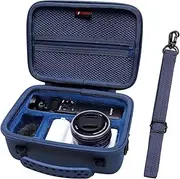 XANAD Hard Case for Sony Alpha ZV-E10/ZV-E10L/ ZV-1/ZV-1F Camera Vlogger Accessory Kit Tripod (GP-VPT2 BT) and Microphone - Carrying Storage Bag（Blue）