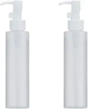 Oval Clear Pump Cream Bottle Dispenser, 2Pcs Plastic Clear Flat Pump Lotion
