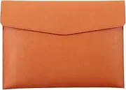 Ysyaxsyt PU Leather A4 File Folder Document Holder Waterproof Portfolio Envelope Folder Case with Snap Closure(Brown)