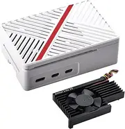 GeeekPi Case for Raspberry Pi 5, ABS Case with Armor Lite V5 Heatsink Fan for Raspberry Pi 5 4GB/8GB (White)