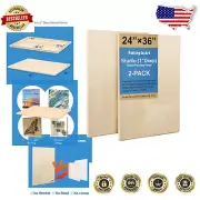 24"x36" Wooden Canvas Kit - Durable Birch Panels for Acrylic and Oil Painting