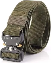 [wetoper] Nylon Belt for Men, Military Tactical Belt with Buckle, Durable Breathable Waist Belt for Work Outdoor Cycling Hiking Skiing,Adjustable for Pants Size Below 46 inches[53"Long 1.5"Wide]