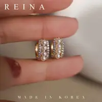 在飛比找蝦皮購物優惠-【0家小舖】REINA 韓國華麗奢侈排鑽珍珠耳環