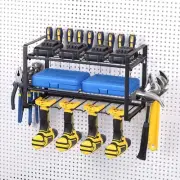 Power Tool Organizer 3 Layers 4 Drill Storage Racks Wall Mount Style Garage Tool