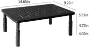 Powder Coated Steel Metal Desk Monitor Stand and Riser, 3 Height Adjustable, New