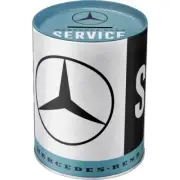 Nostalgic Art Round Money 12cm/1L Coin Box Mercedes Benz Service Metal Coin Tin