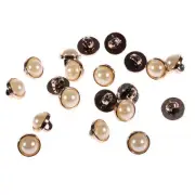 CraftbuddyUS APB01-10G 20pcs 10mm Acrylic Pearl Buttons with Gold Rim, Craft DIY