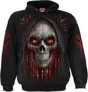 [Spiral] Cyber Death Men's Hoodie Black Horror Rockwear Skulls