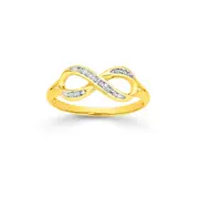 9ct Gold Diamond Infinity Ring