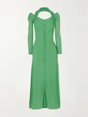 [Jacquemus] Jacquemus - Lagoa Cold-shoulder Stretch-knit Maxi Dress - Green - FR 32 FR 32 Green