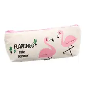 5Pcs Kawaii Pencil Case Flamingos Pattern Canvas Gift School Pencil Box Pencilcase Pencil Bag School Supplies Stationery