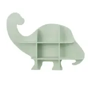 CostwayFloating Dinosaur Kids Bookshelf 2-Tier Wood Hanging Bookcase-Green