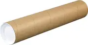 Kraft Mailing Tube with Cap,1 Piece 12inch CardboardPoster Tube with Cap Kraft Paper Poster Tube for Shipping, Packing, Bulk Round Packaging, Cardboard Mailers, Art Prints, Maps, Blueprint