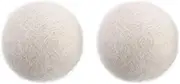 2 pcs White no Pattern Reusable Wool Dryer Balls Fabric Softener Ball Wool Laundry Ball Reducing Clothing Wrinkles,Saving Drying Time and Fabric Fluffier Dryer Balls Laundry