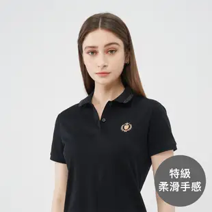 GIORDANO 女裝奢華棉POLO衫 - 28 標誌黑