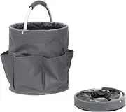 Collapsible Baskets with Handles, Multifunctional Storage Boxes for Tool Bag, Garden Bucket, Picnic Totes, Cleaning Organiser Caddy, Portable Laundry Basket, Flexible Home Storage (Grey)