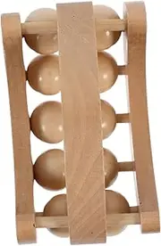Beaupretty 10 Wooden Dual Row Bead Massager for Back Muscle Relaxation Portable Manual Massage Tool for Home Office and Travel Safe Material Pressure Comprehensive Relief