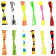 Baxnore 600 Strands Soft Silicone Lure Skirts, 16cm Rotation Baits Jig Lure Accessories, Elastic Fishing Skirt for Bass Trout Tackle Kit