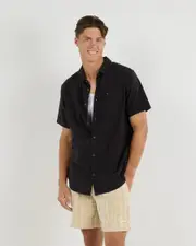 [Rip Curl] Rip Curl Men's Classic Surf Washed S/s Shirt in Black Size 2XL 2XL Black