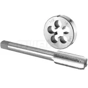 1/2"-18 UNS Tap and Die Set Right Hand, 1/2 x 18 UNS Thread Tap and Round Die