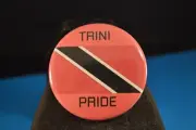 "TRINI PRIDE" Lot of 12 BUTTONS pinback pin badge Large 2 1/4 NEW Trinidad roots