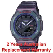 CASIO G-SHOCK GA2100 GA-2100AH-6A CASIOAK MEN WATCH PURPLE x GREEN 2Y WARRANTY