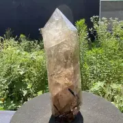 1270g Natural Smoky Quartz Obelisk Quartz Cystal Point Wand Tower point healing