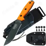 ESEE Model 4 OD Green Serrated Blade + Black Molded Sheath & MOLLE Back 4S-MB-OD