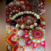 White Turquoise & Lava Stone Bracelet