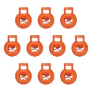 10pcs Plastic Cord Lock Single Hole Toggle Stopper Round Ball Shaped, Orange-Red