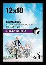 Americanflat 12x18 Poster Frame in Black - Composite Wood with Shatter Resistant Glass - Wall Mounted Horizontal and Vertical Formats