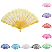 New Chinese Style Dance Party Wedding Lace Folding Hand Held Flower Fan<<p