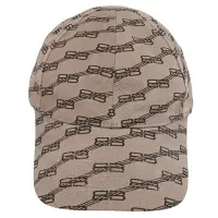 在飛比找Yahoo奇摩購物中心優惠-BALENCIAGA 滿版LOGO簡約款棉質棒球帽/遮陽帽(