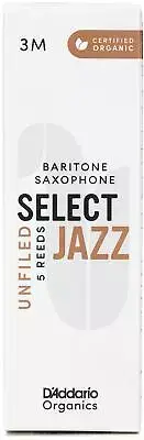 D'Addario Organics Select Jazz Unfiled Baritone Saxophone Reeds - 3 Medium