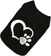 Happyyami Dog Vest Comfortable Pet Clothes Heart for Spring Summer Outdoor Activities for Dogs Black