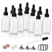 12p, 2oz Dropper Bottle, Glass Bottle, Small Glass Bottles with Lids Clear