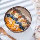 1 Set 12-15cm Coconut Shell Storage Bowl Wooden Food Container Rice Ramen Salad