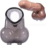 Scrotum with Penis Ring, Silicone Testicle Ring Cockring Penis Prison Sex Toy for Men(Clear)