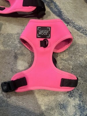Sassy Woof Dog Harness Neon Pink XS Adjustable