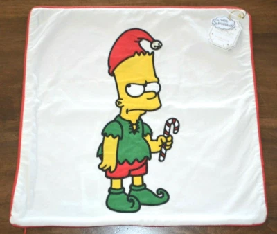 Pottery Barn Teen Bart Simpson The Simpsons Pillow Cover Christmas Holiday NEW