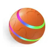 Orange Interactive Dog Ball Toy LED Flashing Light Rechargeable