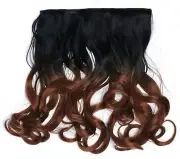 Clip-In Extension Hair Extension Wide Curly Curls Ombre Black Red Brown