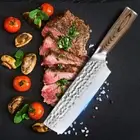7 Inch Nakiri Chef Knife High Carbon Steel Vegetable Kitchen Knife Meat Cleaver