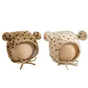 Stylish and Warm Baby Hat Corduroy Windproof Bonnet Caps with Ear Dot Print