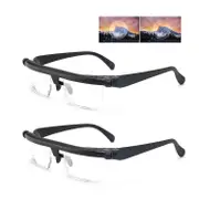 1/2pairs Adjustable Focus Reading Glasses as Seen on Tv, Flex Focal Adjustable Glasses for Seniors Women Men Seniors (2pair)