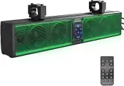 6-Speaker Metal UTV Sound Bar Waterproof Bluetooth Music Sync Multicolor Lights